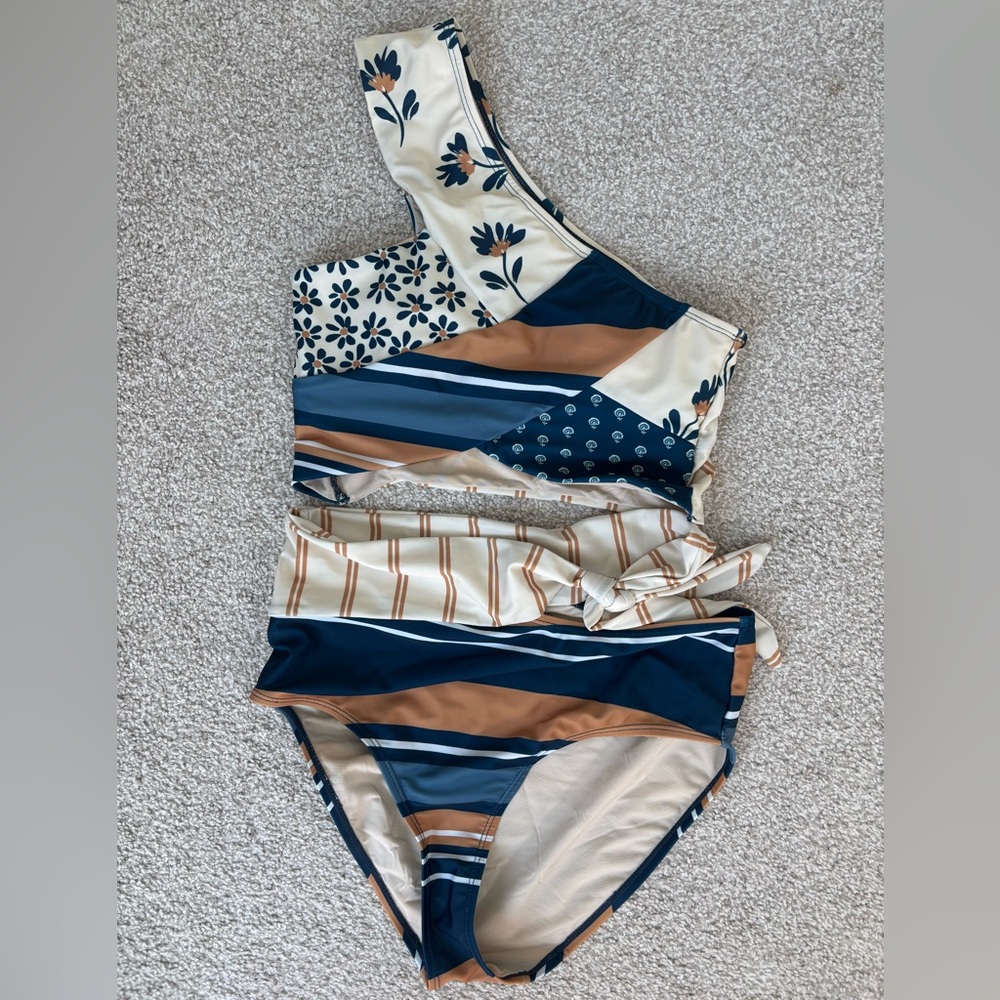 Nani Swimwear Journey Patchwork Swimsuit Crop Top and high-waisted bottom